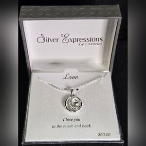 " I Love You To The Moon & Back Necklace" Silver Expressions By LARocks